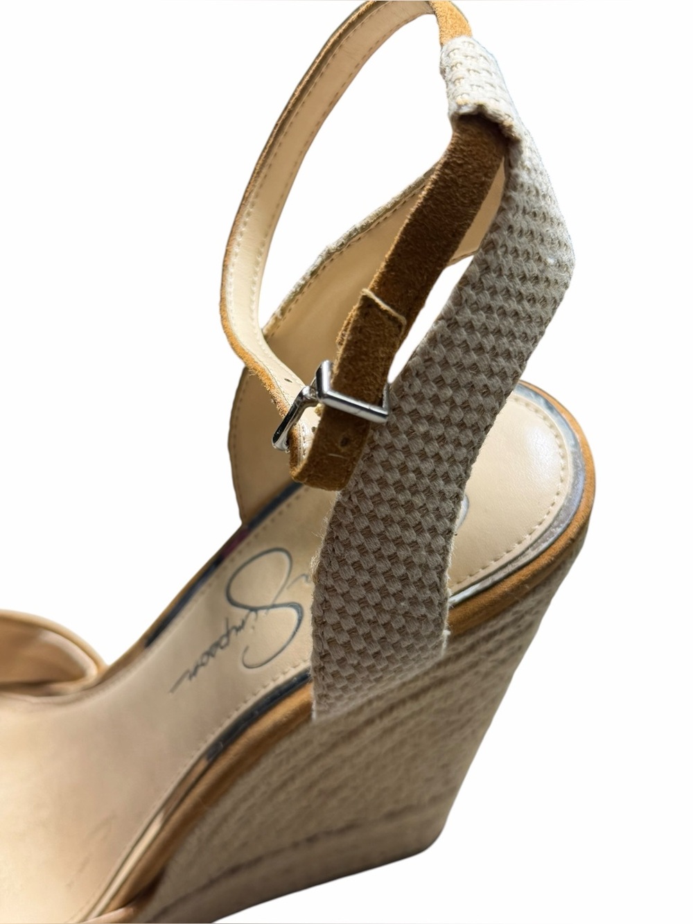Jessica Simpson Espadrilles Caramel Suede Zestah wedges size 9 M - Picture 5 of 12